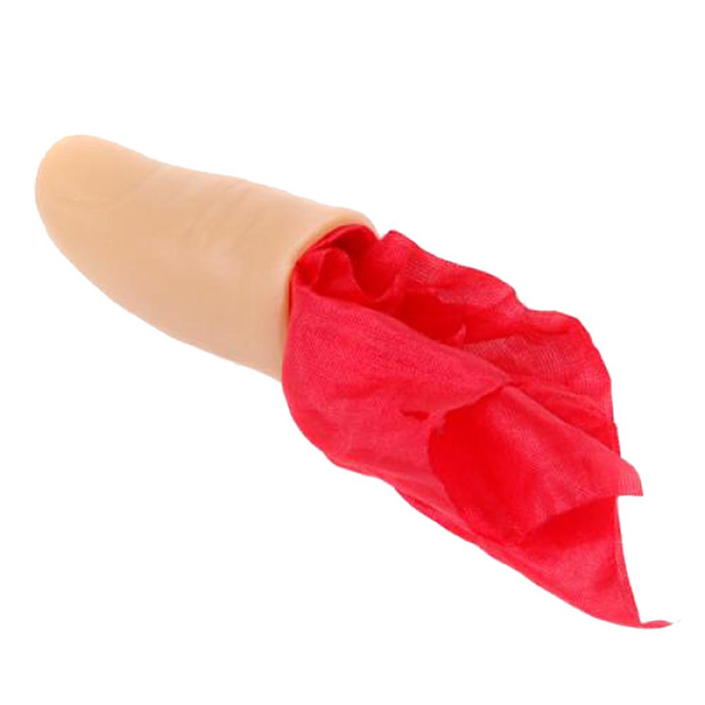 Thumb Tip Magic Trick Set - Zaubertricks Daumenspitzen-Set, verschwindende Seidenillusion, Requisite, Kunststoff,