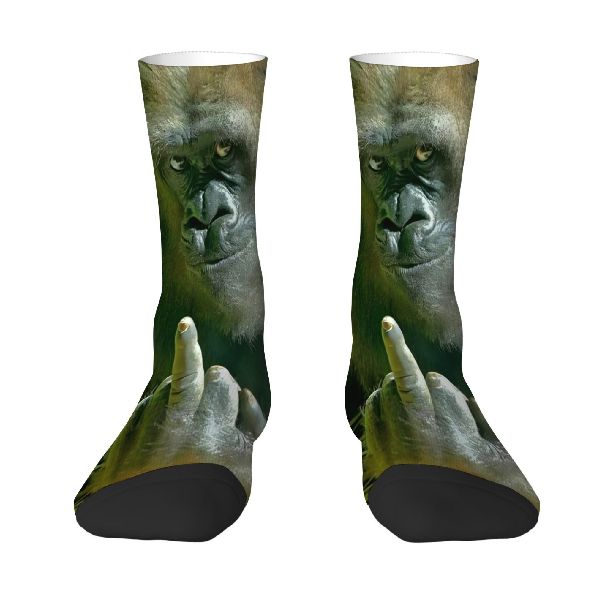 Funny Chicken Leg Socks - Lustige und ausgefallene Gorilla-Mittelfinger-Socken für Herren,