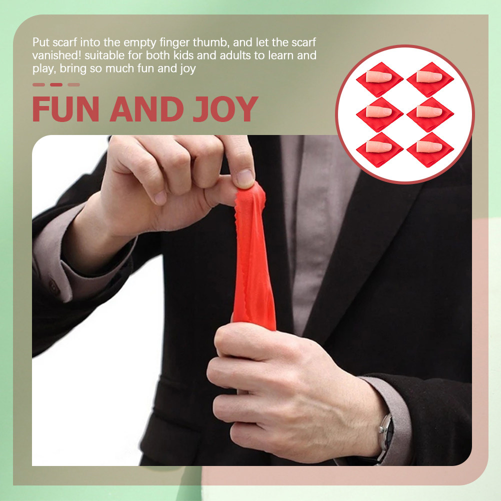 Thumb Tip Magic Trick Set - Verschwindende Seide Zaubertrick 6er-Set Falsche Daumenkuppen