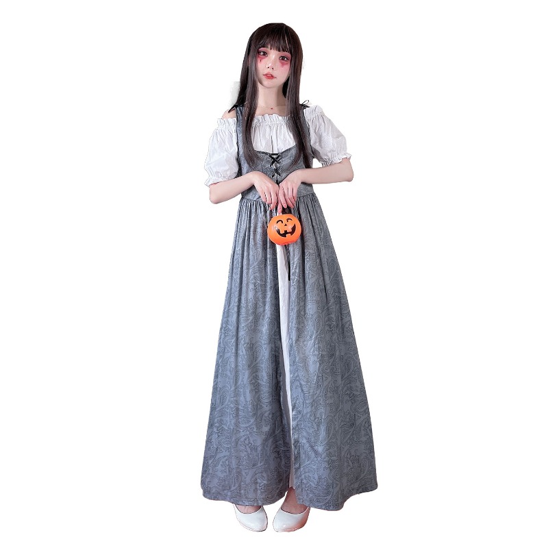 Medieval Renaissance Dress Women - Damen Mittelalter-Kostüm Renaissance Schulterfreies Langes Kleid