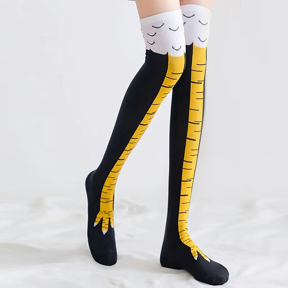 1/2 Paar Oberschenkelstrümpfe  – Funny Chicken Leg Socks Bewertung und Preis