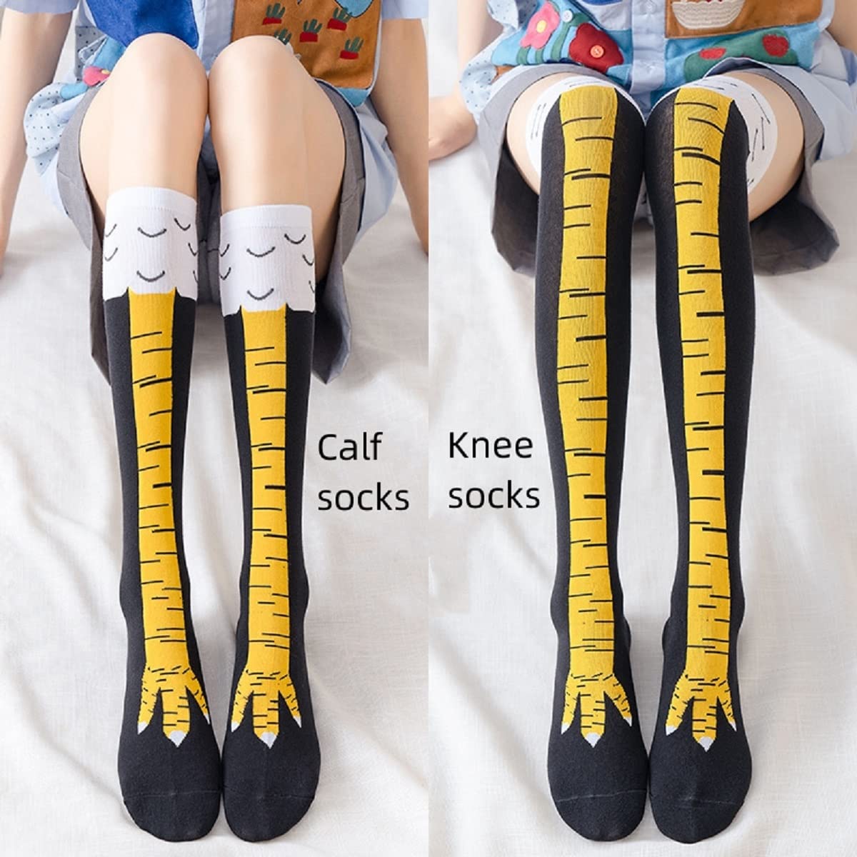 1/2 Paar Oberschenkelstrümpfe  – Funny Chicken Leg Socks Bewertung und Preis