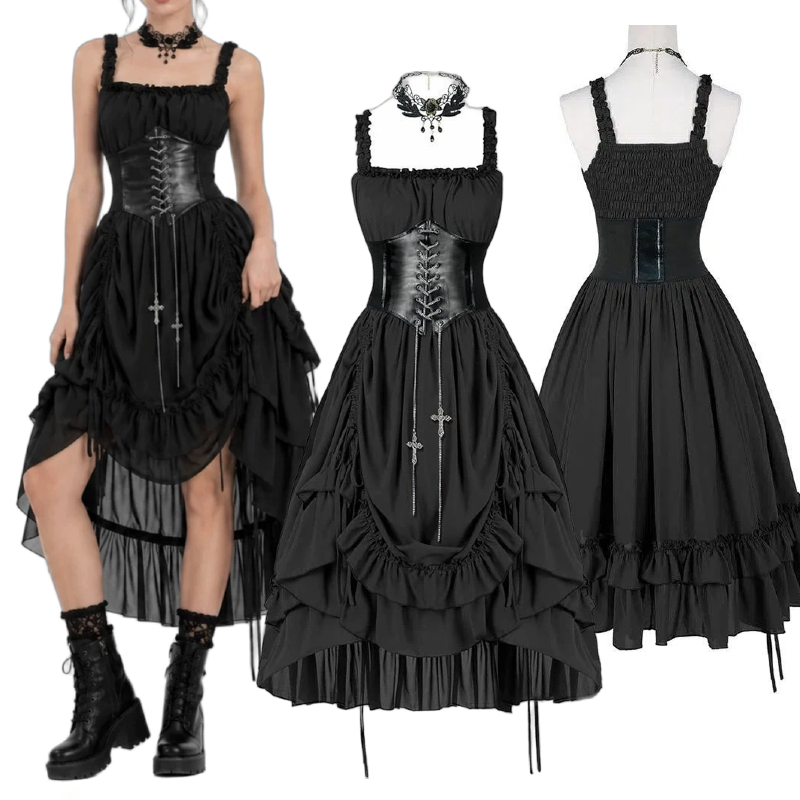 Damen Gothic Kleid Korsett Sli – Medieval Renaissance Dress Women Bewertung und Preis
