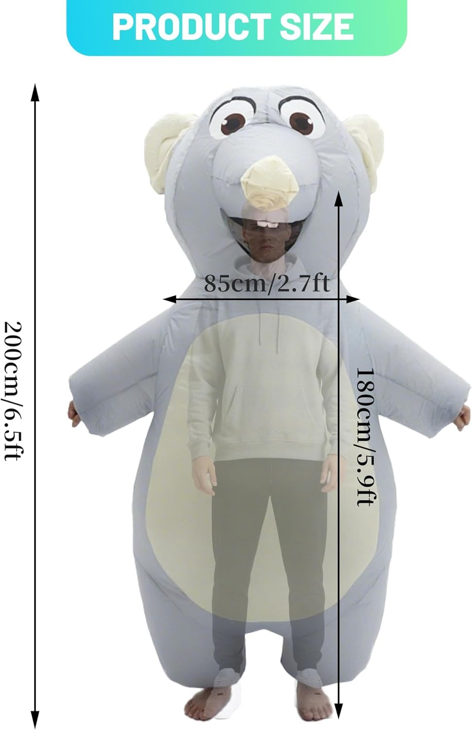 Aufblasbares Maus-Kostüm für E – Costumes Bewertung und Preis